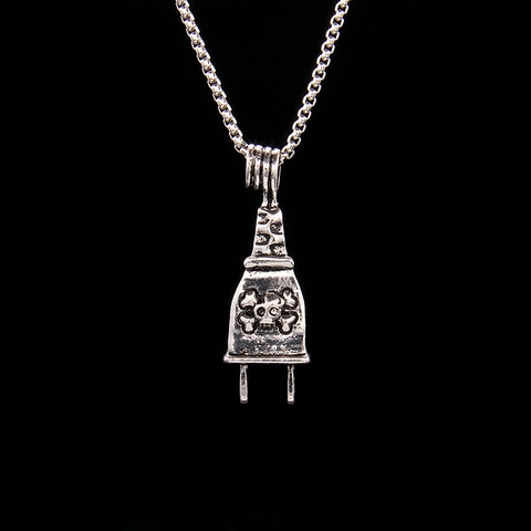 Collana Con Pendente a Spina con Teschio in Acciaio Inossidabile Punk Industriale per Uomo Donna Lega Argento Vintage