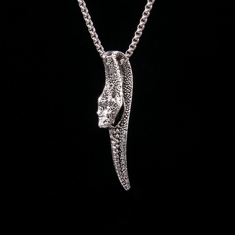 Collar con Colgante de Cabeza de Serpiente Vintage Punk Gótico para Hombre Mujer Hip Hop Cadena de Acero Inox Aleación Joyería