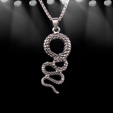 Collar de Acero Inoxidable de Serpiente de Personalidad Gótica para Hombres Mujeres Estilo Minimalista Oscuro Colgante de Aleación en S