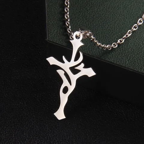 Stainless Steel Cross Pendant Necklace Gothic Hip Hop Sword Design Polished Jewelry For Men Women Daily Streetwear