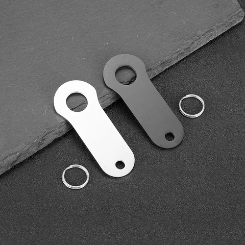 Ciondolo in Acciaio Inossidabile per Motociclisti Lucido Spazzolato Ovale Geometrico Tag in Metallo per Gioielli Fai da Te