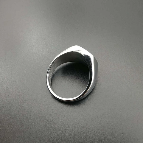 Minimalist Stainless Steel Signet Ring Polished Geometric Square Finger Ring For Men Women Unisex Jewelry Gift