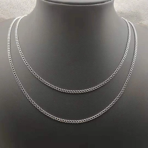 Minimalist Stainless Steel 3mm Cuban Link Curb Chain Necklace Unisex Silver Color Lobster Clasp Fashion Jewelry Accessories