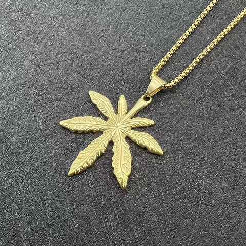 Hip Hop Titanium Staal Blad Hanger Ketting Voor Mannen Vrouwen Creatieve Roestvrij Staal Blad Charm Ketting Streetwear Sieraden Cadeau