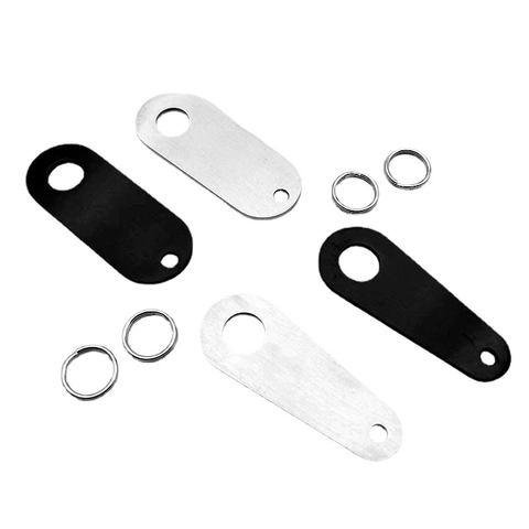 Stainless Steel Motorcycle Bell Hanger Mount Plate Brushed Polished Teardrop Oval DIY Keychain Tag For Biker Bell