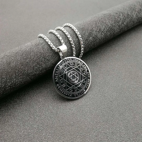 Hip Hop Titanium Staal Hexagram Hanger Ketting Voor Mannen Vrouwen Davidsster Medaillon Ketting Astrologie Sieraden Cadeau