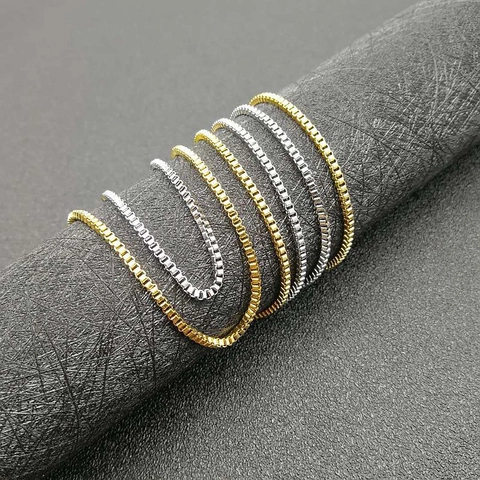 Titanstahl Box-Kette Halskette Gold Silber Vergoldet Minimalistische Gliederkette Für Herren Damen Vielseitiger Schmuck Alltag