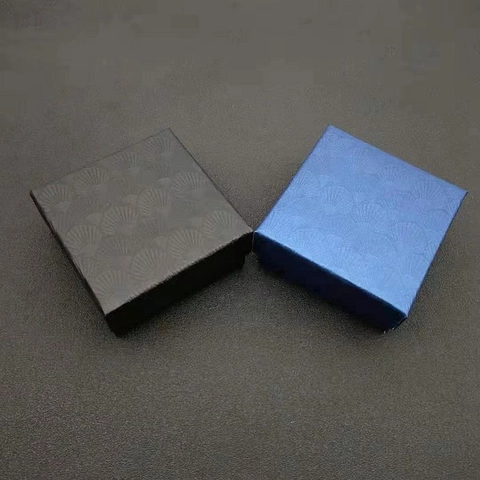 Square Paper Jewelry Packaging Box With Embossed Texture For Ring Earring Pendant Storage Organizer Gift Case