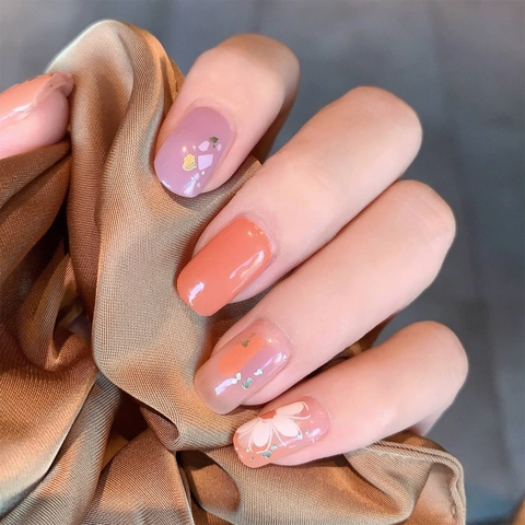 Gradient Smudge Blume Nagelkunst Aufkleber Wasserdicht Goldfolie Gänseblümchen Muster Selbstklebend Full Wrap Nagellack Folie Damen DIY Maniküre