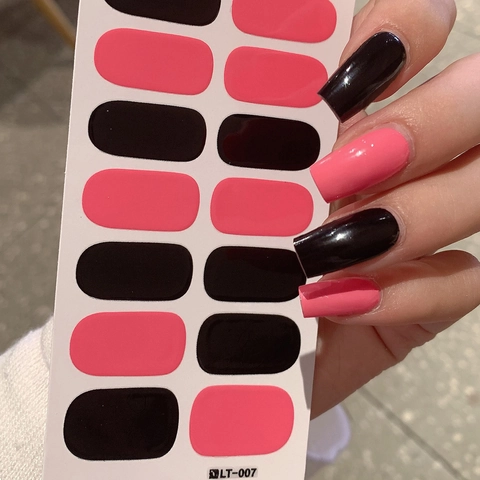 Rot Rosa Verlauf PVC Nagelkunst Aufkleber Glänzend Selbstklebend Maniküre Dekorative Wraps Für Damen Täglich DIY Salon Zubehör