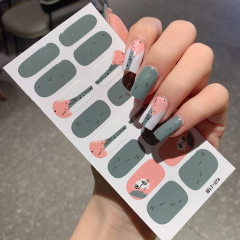 Adesivi per Unghie Minimalisti Arte Viso Astratto Morandi Rosa Bianco Autoadesivi 14 Pezzi DIY Nail Art Wraps per Donna