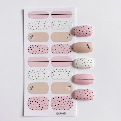 Adesivi per Unghie a Linee Minimaliste Cuore Astratto Pois Decorativi Autoadesivi per Unghie per Donna Arte della Manicure