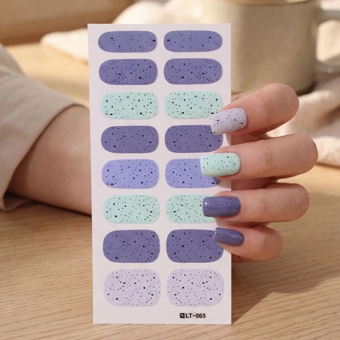 Adesivi per Unghie Impermeabili Minimalisti 16 Pezzi Stile Ins Motivo Uovo di Quaglia Opachi Nail Wraps DIY Decalcomanie Donna