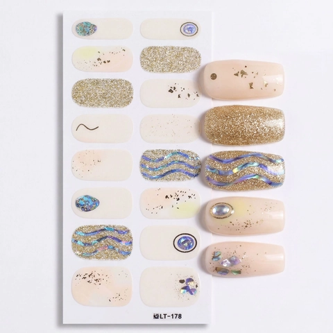 Autocollants à Ongles Imprimé Léopard de Luxe Doré à l'Or Enveloppements d'Ongles Colorés pour Femmes Décoration d'Ongles Adhésive DIY