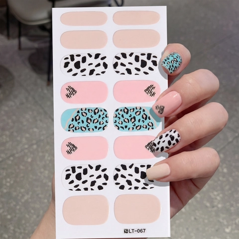 Minimalistische Nagelstickers Met Luipaard Koe Hart Patroon DIY Zelfklevende Manicure Decor Voor Vrouwen Schoonheid Accessoire