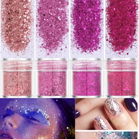 Paillettes Scintillanti Esagonali per Nail Art alla Moda Metallico Grado Cosmetico Trucco Occhi DIY Collezione Varietà