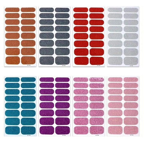 8 Blatt Glitzer Nagelkunst Aufkleber Full Cover Selbstklebende Nagel Wraps Set Für Damen DIY Maniküre Dekoration