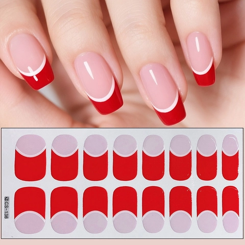 Professionelle Französische Nagelaufkleber Selbstklebend Full Cover Maniküre Wraps Für Damen DIY Nail Art Dekoration Mehrfarbig