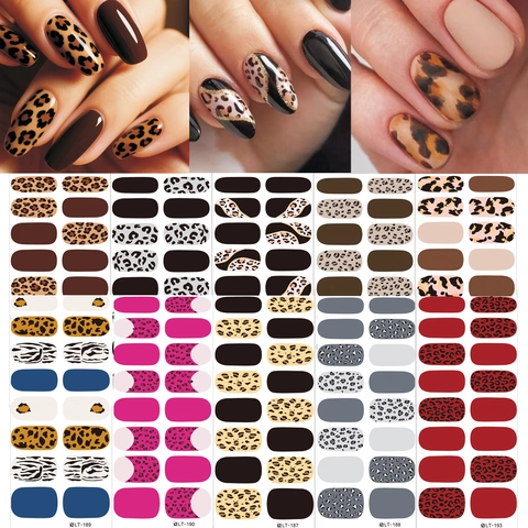 Pegatinas Para Uñas De Estampado De Leopardo Moda Mujer Calcomanías Ultrafinas Patrones Animales Belleza Manicura DIY