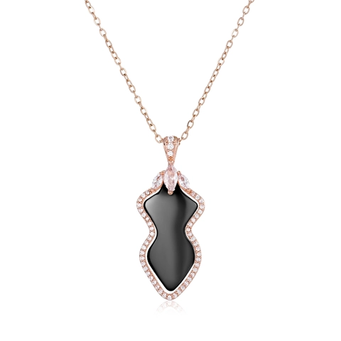 Collar Con Colgante de Calabaza Wulu para Mujer Cobre Acero Inoxidable Cerámica Circonia Incrustada Joyería de Moda