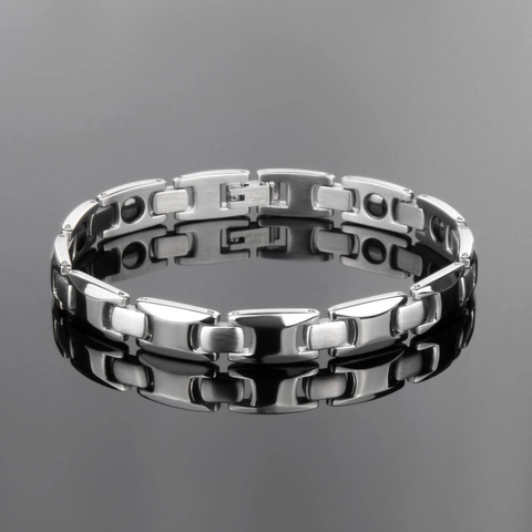 Pulsera Magnética de Acero de Titanio Minimalista para Hombre Mujer Joyería de Pareja Terapia de Salud Pulsera Cadena Geométrica