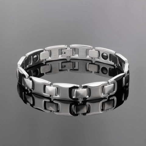 Pulsera Magnética de Acero de Titanio Minimalista para Hombre Mujer Joyería de Pareja Terapia de Salud Pulsera Cadena Geométrica