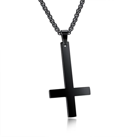 Roestvrij Stalen Omgekeerd Kruis Hanger Halsketting Voor Mannen Vrouwen Gothisch Punk Hip Hop Sint Petrus Kruis Sieraden