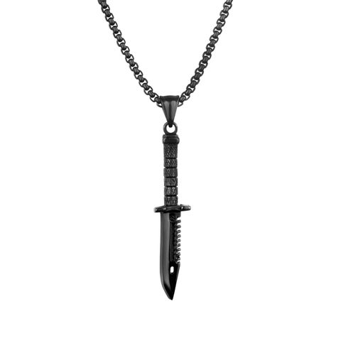 Uomo Collana con Ciondolo a Pugnale in Acciaio al Titanio Hip Hop Punk Stile Lama Tattica Gioielli per Uomo Ragazzi Accessori Moda