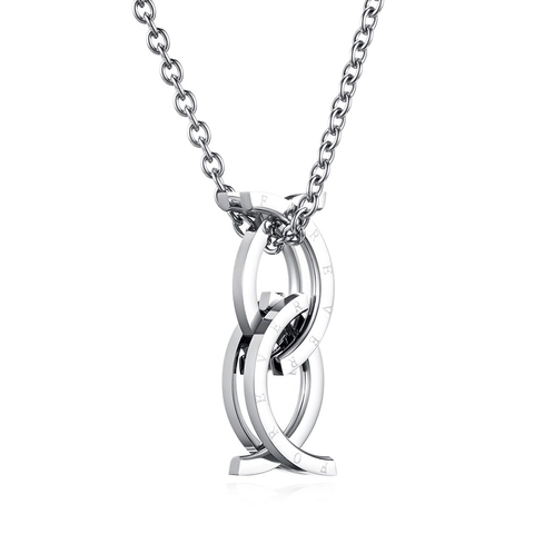 Roestvrij Staal Vervormbare Ring Hanger Halsketting Forever Gravering Creatieve Opvouwbare Sieraden Cadeau