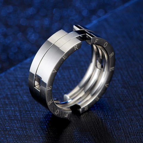 Roestvrij Staal Vervormbare Ring Hanger Halsketting Forever Gravering Creatieve Opvouwbare Sieraden Cadeau