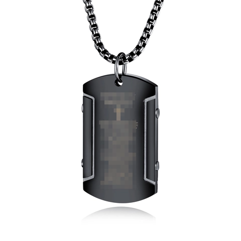 Collana con Ciondolo Targhetta Militare in Acciaio Inossidabile per Uomo Stile Hip Hop Industriale Vintage Gioielli Moda