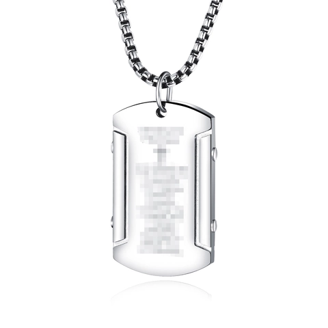 Collana con Ciondolo Targhetta Militare in Acciaio Inossidabile per Uomo Stile Hip Hop Industriale Vintage Gioielli Moda