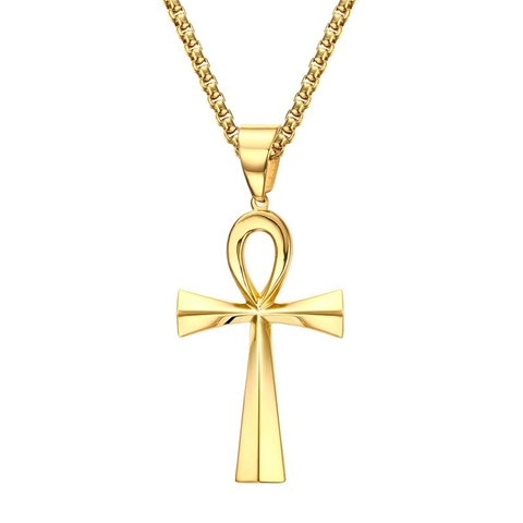 Gepolijst Roestvrij Staal Ankh Kruis Ketting Oud-Egyptisch Levenssymbool Hanger Sieraden Voor Heren Dames Religieus Cadeau