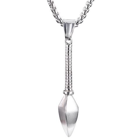 Collana con Ciondolo a Punta di Lancia Punk in Acciaio Inossidabile da Uomo Ciondolo a Lancia Industriale Galvanizzato Gioielli Kunai