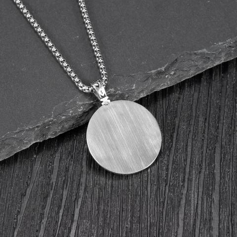 Vintage Slawisches Sonnenrad Kolovrat Runder Anhänger Halskette Für Herren Retro Edelstahl Poliert Ethno Medaillon Halskette Schmuck