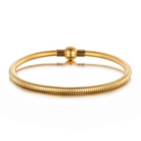 Pulsera de Cadena de Serpiente de Resorte de Acero Inoxidable para Parejas Magnética Elástica Brazalete Unisex Joyería Minimalista Regalo