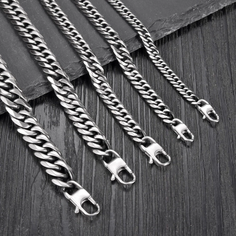 Herren Titanstahl Panzerarmband Gebürstetes Finish Industriestil Silber Schwere Gliederkette Schmuck Geschenk Für Ihn