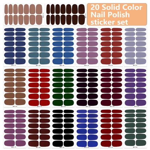 Pegatinas para Uñas de Color Sólido Impermeables Cobertura Total Tiras Adhesivas Esmalte para Mujer Decoración Manicura DIY