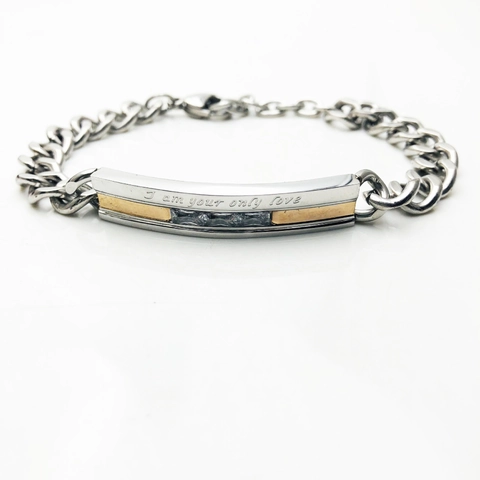 Titanstahl Paar Armband Mit Strass Graviert Liebe Schriftzug Panzerkette Verstellbar Edelstahl Schmuck Geschenk