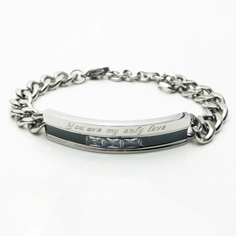 Titanstahl Paar Armband Mit Strass Graviert Liebe Schriftzug Panzerkette Verstellbar Edelstahl Schmuck Geschenk