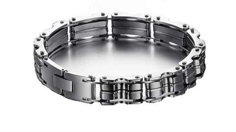 Herren Edelstahl Fahrradketten Armband Biker Industrie Stil Gliederkette Hochwertiger Geometrischer Schmuck Geschenk Für Männer