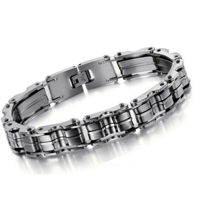 Herren Edelstahl Fahrradketten Armband Biker Industrie Stil Gliederkette Hochwertiger Geometrischer Schmuck Geschenk Für Männer