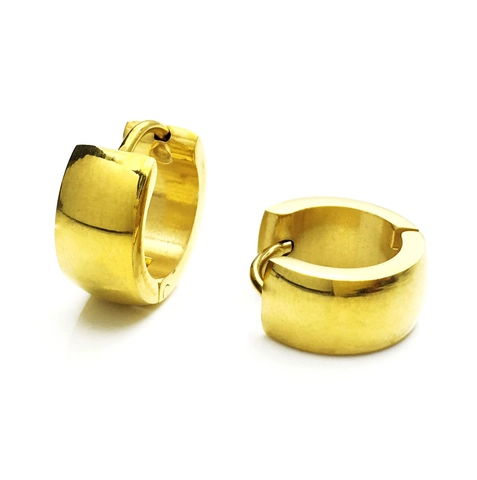 Orecchini a Cerchio Minimalisti in Acciaio al Titanio per Donna Orecchini Huggie Lucidati Placcati Oro Gioielli a Cerchio Tondo