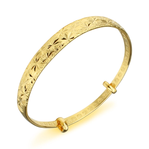 Vintage Verstelbare Goud Armring Vrouwen Mat Koperen Armband Met Sterpatroon En Zegenteken Sieraden Accessoire