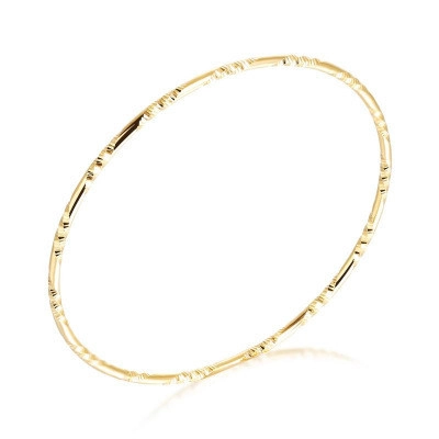 Brazalete Minimalista de Cobre Chapado en Oro de 18K para Mujer Joyería Nupcial Textura de Corte de Diamante Pulsera Regalo Personalizado