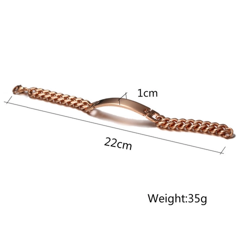 Edelstahl Roségold Vergoldetes ID Armband Für Damen Herren Panzerkette Gebogene Platte Blanko Metallanhänger Armband Modeschmuck Geschenk