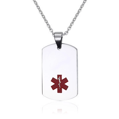 Collana Medico ID Allerta Acciaio Inossidabile Stella della Vita Ciondolo Emergenza per Uomo Donna Gioielli Funzionali