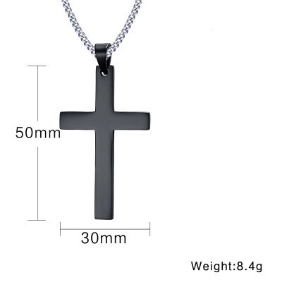 Heren Gepersonaliseerde Titanium Staal Kruis Hanger Halsketting Gepolijst Religieuze Sieraden Punk Hip Hop Stijl Trend Cadeau Voor Mannen