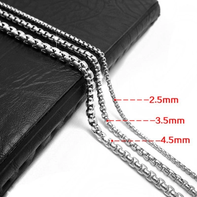Minimalistische Titanstahl Halskette Mit Ineinandergreifenden Gliedern Für Herren Damen Hochglanzpolierte Geometrische Box-Kette Unisex Schmuck