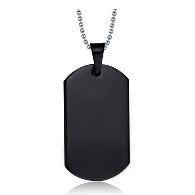 Κολιέ Μενταγιόν Dog Tag από Μαύρο Ματ Τιτάνιο για Άνδρες Μινιμαλιστικό Στρατιωτικό Στυλ Κοσμήματα με Αλυσίδα από Ανοξείδωτο Ατσάλι